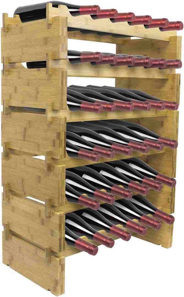 bamboo wine storage crate rack